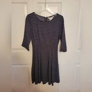 Geometric Knit 3/4 Sleeve Dress